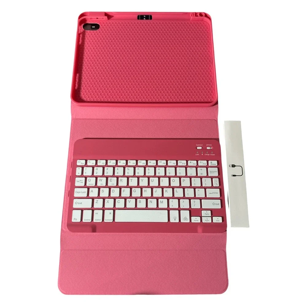 Hamile Wireless Keyboard Case for iPad Gen 10 & 11 Pink Bluetooth Magnetic Cover